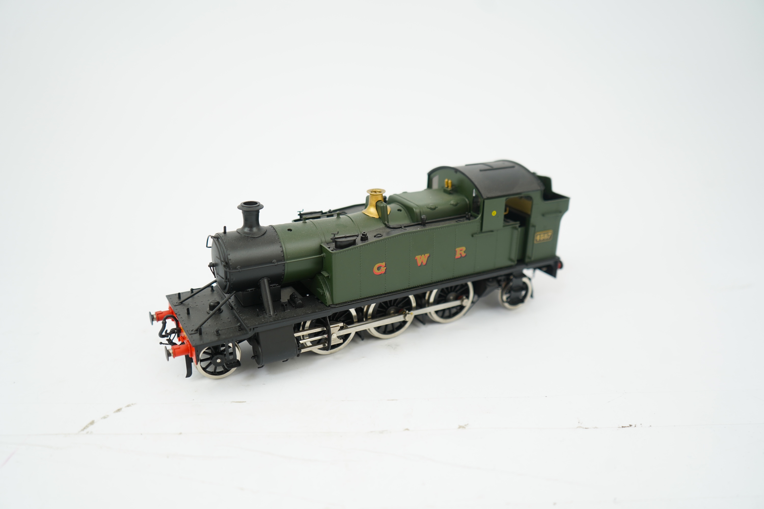 An 0 Gauge Tower Models, Blackpool, made in Sancheng China, model of GWR Class 45xx, 4587, 2-6-2T Prairie Tank locomotive, powered for two rail operation.